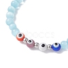 4Pcs 4 Colors Cat Eye & Handmade Evil Eye Lampwork Round Beaded Stretch Bracelets for Women BJEW-JB12289-5