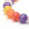 Frosted Synthetic Crackle Quartz Round Beads Strands G-L155-8mm-04-2