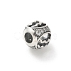 Brass Clear Cubic Zirconia European Beads LS-FIND-M049-01AS-04-2