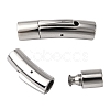 Tarnish Resistant Tube 304 Stainless Steel Bayonet Clasps X-STAS-Q034-1-1