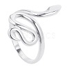 Non-Tarnish 201 Stainless Steel Snake Wrap Open Cuff Ring for Women FIND-PW0004-63P-1