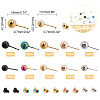 20Pcs 10 Style Ion Plating(IP) 304 Stainless Steel Stud Earring Findings STAS-DC0001-10-2
