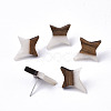 Resin & Walnut Wood Stud Earrings EJEW-N017-004A-2