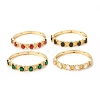 Rack Plating Virgin Mary Brass Bangles with Micro Pave Cubic Zirconia BJEW-E071-03G-1