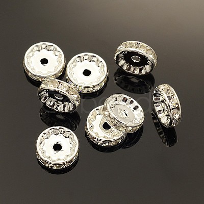 Brass Rhinestone Spacer Beads X-RB-A014-Z12mm-01S-NF-1