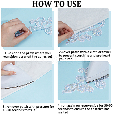5Pairs Embroidery Thread Clothing Patches PATC-GF0001-97A-1