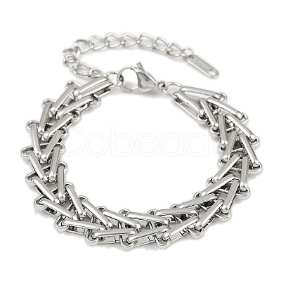 304 Stainless Steel Link Chain Bracelets for Women BJEW-C113-01P-1