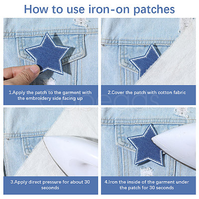 20Pcs 4 Styles Polyester Embroider Thread Iron on/Sew On Patches PATC-GF0001-74-1