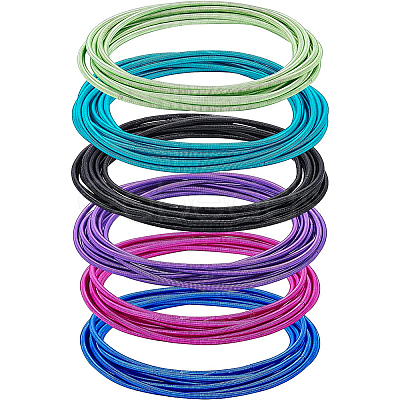 60Pcs 6 Colors Spring Bracelets Set TWIR-BC0001-42-1