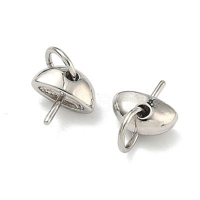 Half Round Brass Cup Pearl Peg Bails Pin Pendants KK-G555-08P-1