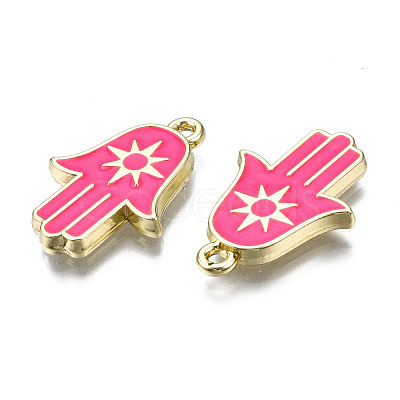 Spray Painted Alloy Pendants PALLOY-Q436-009C-NR-1