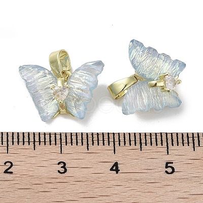 Golden Rack Plating Brass Micro Pave Cubic Zirconia Pendants KK-R161-06G-07-1