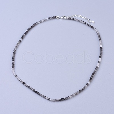 Natural Rutilated Quartz Beaded Necklaces NJEW-K114-C-A05-1