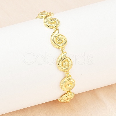 Brass Link Chain Bracelets for Women BJEW-A090-06C-G-1