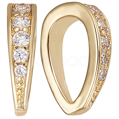 10Pcs Rack Plating Brass Micro Pave Cubic Zirconia Snap on Bails KK-BBC0008-87-1
