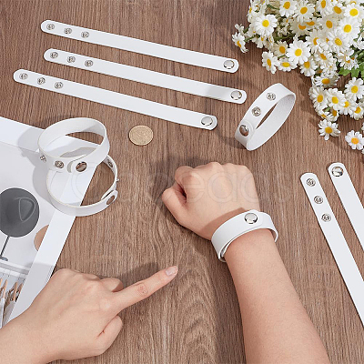 18Pcs PU Leather Snap Bracelets for Women Men BJEW-CY0001-13A-1