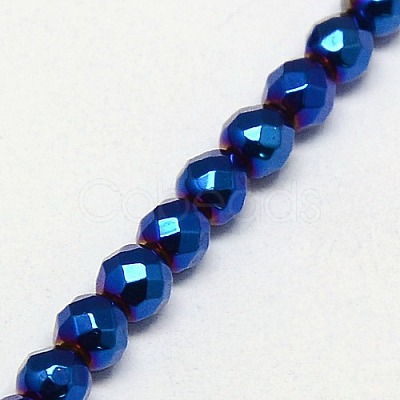 Electroplate Non-magnetic Synthetic Hematite Beads Strands G-J169B-3mm-03-1