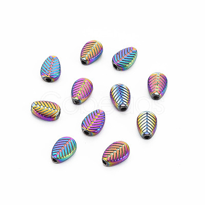 Rack Plating Rainbow Color Alloy Beads PALLOY-S180-371-1