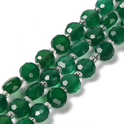 Natural Green Onyx Agate(Dyed & Heated) Beads Strands G-B153-A04-1