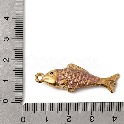 304 Stainless Steel Enamel Fish Connector Charms STAS-B128-55G-03-1