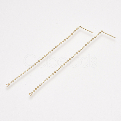 Brass Stud Earring Findings KK-T035-126G-1