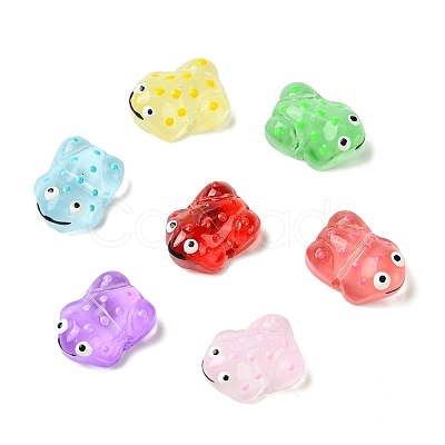 16Pcs 8 Colors Transparent Glass Enamel Beads GLAA-CJ0002-66-1