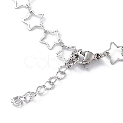 Non-Tarnish 304 Stainless Steel Star Link Chain Anklets for Men Women X-STAS-B039-14P-1