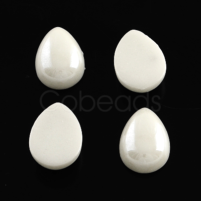 Pearlized Plated Opaque Glass Cabochons PORC-S778-5x8-M-1