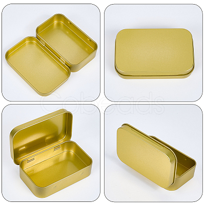 4Pcs 4 Colors Iron Jewelry Storage Boxes with Hinged Lid CON-SP0001-19-1