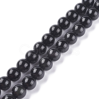 Natural Obsidian Bead Strands GSR10mmC132-1