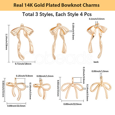 12Pcs 3 Styles Brass Pendants KK-BBC0020-27-1
