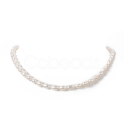 Natural Pearl Beaded Necklace for Women NJEW-JN04188-02-1