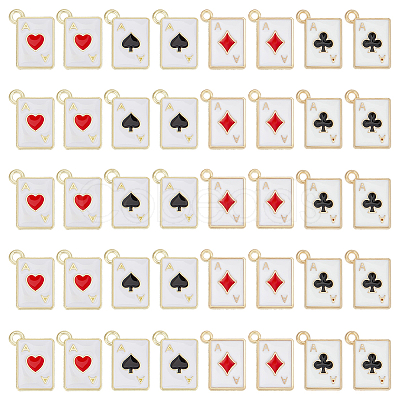 40Pcs 4 Styles Alloy Enamel Pendants ENAM-PH0003-05-1
