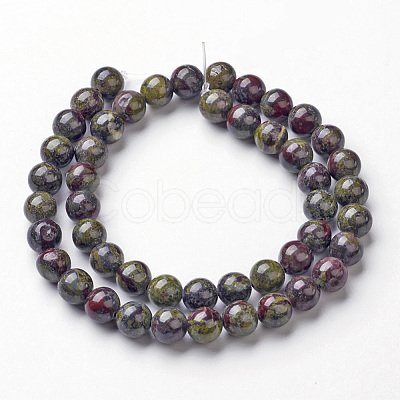 Natural Dragon Blood Jasper Beads Strands G-G957-24-6mm-1