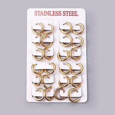 Ion Plating(IP) 304 Stainless Steel Huggie Hoop Earrings LS-EJEW-O087-06C-1