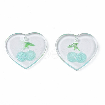 Transparent Resin Pendants RESI-N030-002C-1