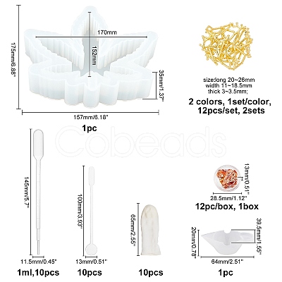 DIY Pot Leaf Ashtray Silicone Molds Kits DIY-OC0003-53-1