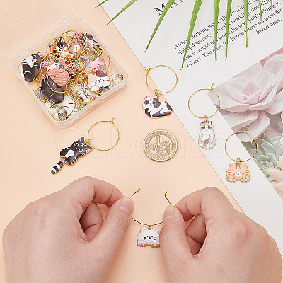 Brass Wine Glass Charms AJEW-GO00018-1