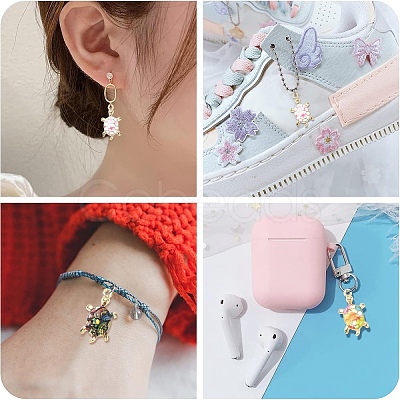 12Pcs 3 Colors Alloy Enamel Pendants ENAM-YW0005-80-1