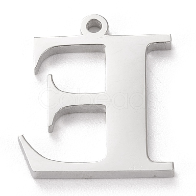 Tarnish Resistant 304 Stainless Steel Letter Pendant Rhinestone Settings STAS-J028-01E-1