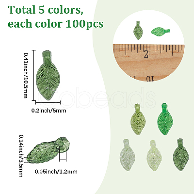 500Pcs 5 Colors Transparent Acrylic Charms TACR-SP0001-35-1