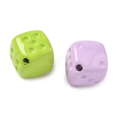 Spray Printed Opaque Acrylic Beads OACR-P031-01B-1