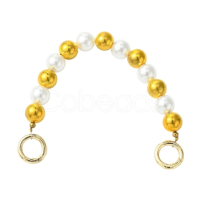 Plastic Imitation Pearl Bead Bag Extension Chains FIND-CJ00004-1