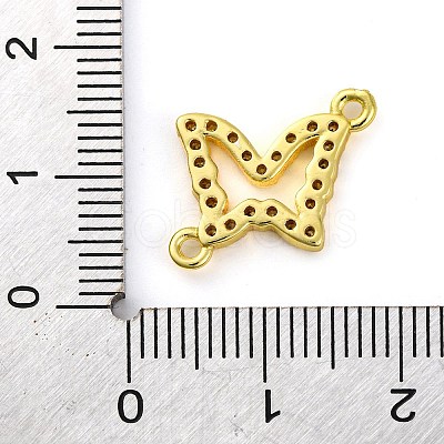 Brass Micro Pave Clear Cubic Zirconia Butterfly Links Connector Charms KK-A230-03C-G-1