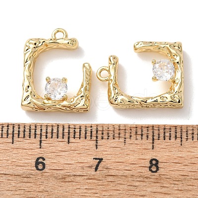 Brass Micro Pave Cubic Zirconia Pendants KK-A295-02B-G-1