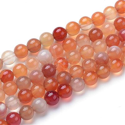 Natural Carnelian Bead Strands G-R412-29-6mm-1