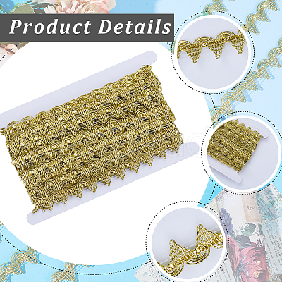 13.6~15 Yards Filigree Polyester Lace Ribbon DIY-GF0007-67A-1