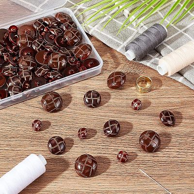 100Pcs 1-Hole Plastic Buttons BUTT-CA0001-05B-1