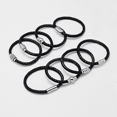 Mixed Braided Leather Cord Bracelets BJEW-I199-M-1