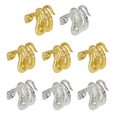 8Pcs 2 Colors Brass Beads KK-PH0014-64-1